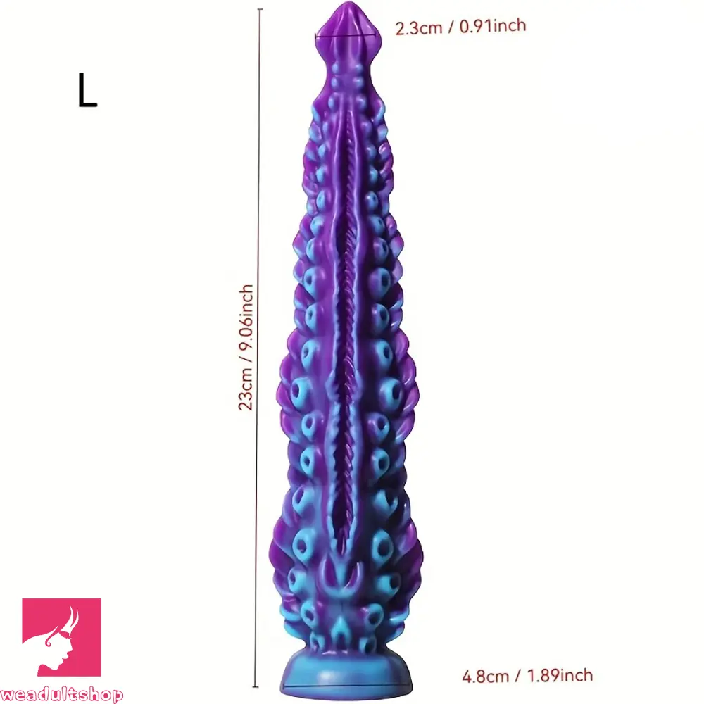 7.09in 9.06in Alien Octopus Tentacle Silicone Fantasy Reusable Odd Dildo