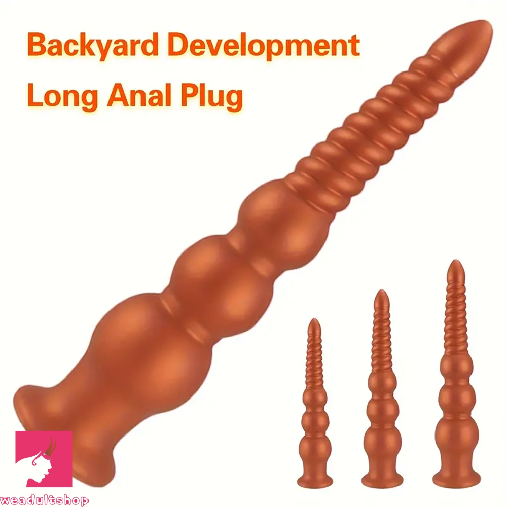 9.45in 11.4in 13.2in Big Silicone Soft Anal Plug Dildo With Butt Beads 9.45in 11.4in 13.2in Big Silicone Soft Anal Plug Dildo With Butt Beads