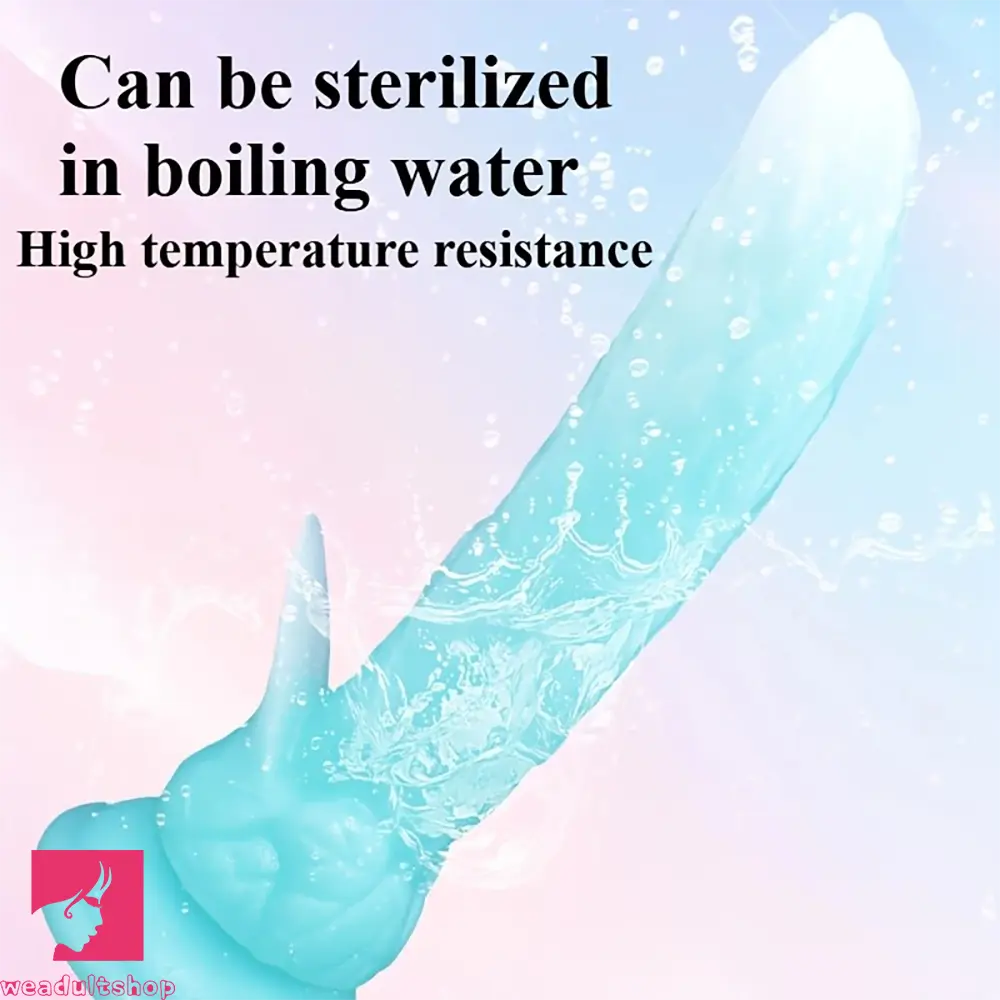 7.48in Glow-in-the-Dark Cucumber Silicone Realistic Dual-Use Cock Dildo