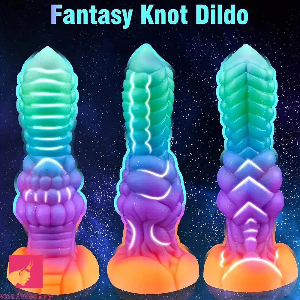 9in Fantasy Knot Silicone Monster Luminous Dildo For Anus Clit Orgasm