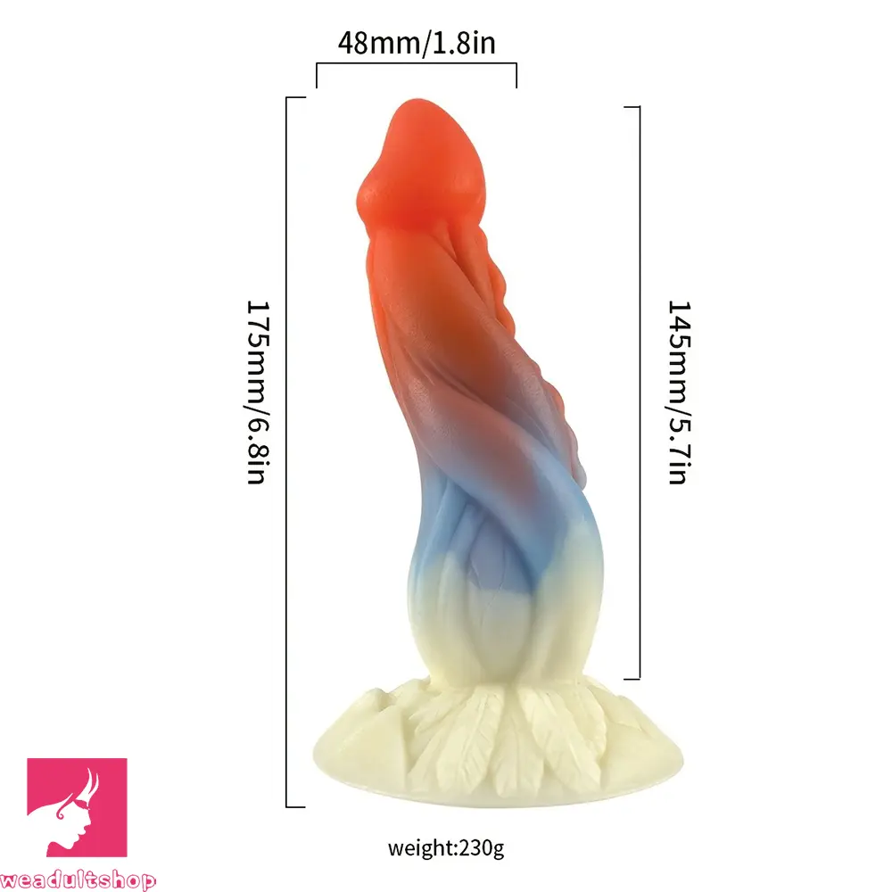 6.8in Gradient-Colored Realistic Alien Soft Touch Fantasy Spiral Dildo