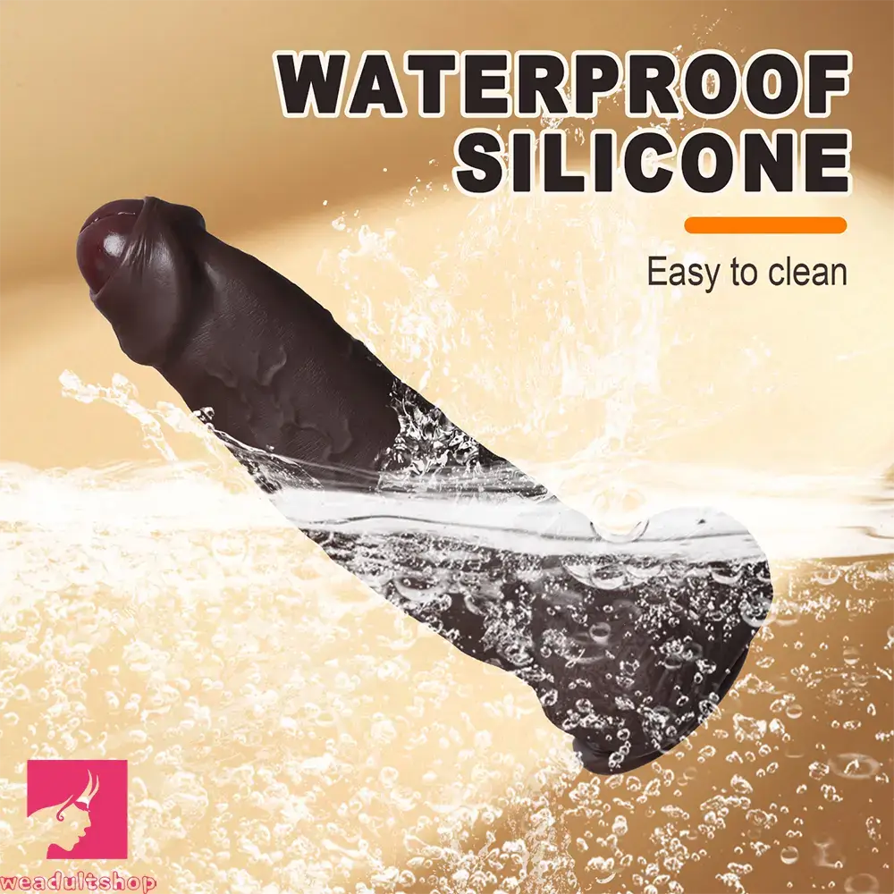 10.13in Uncut Realistic Skin Double Density Silicone Big Dildo Hands-Free Love