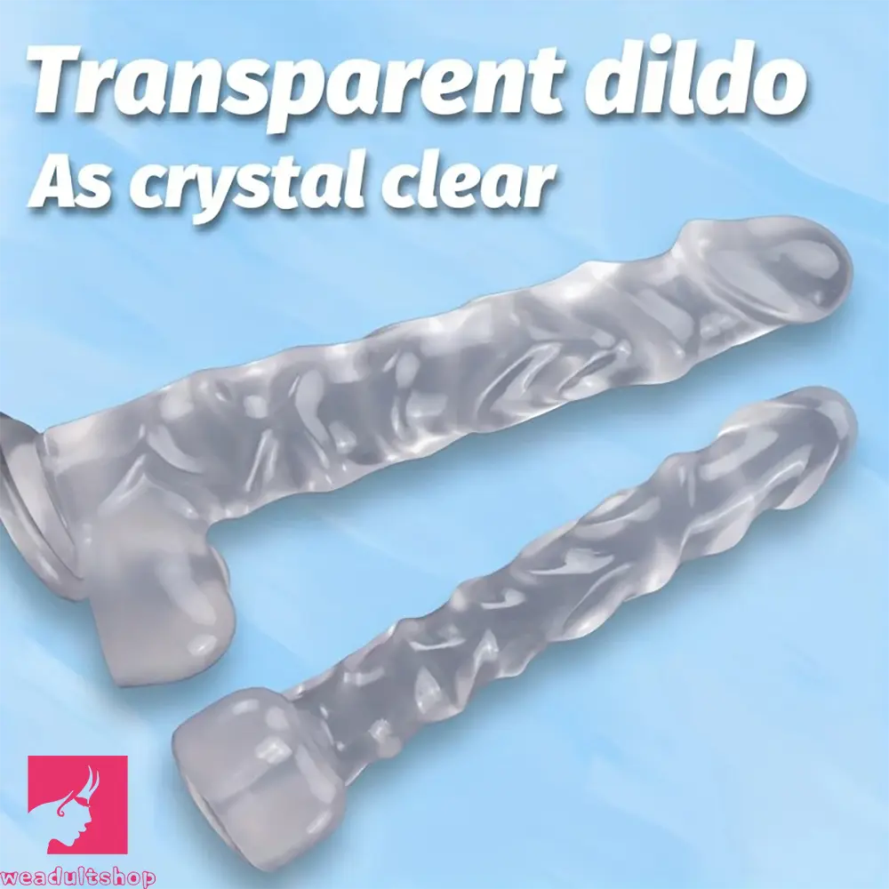 13.18in Realistic Soft Crystal Jelly Penis Trainer Transparent PVC Long Dildo