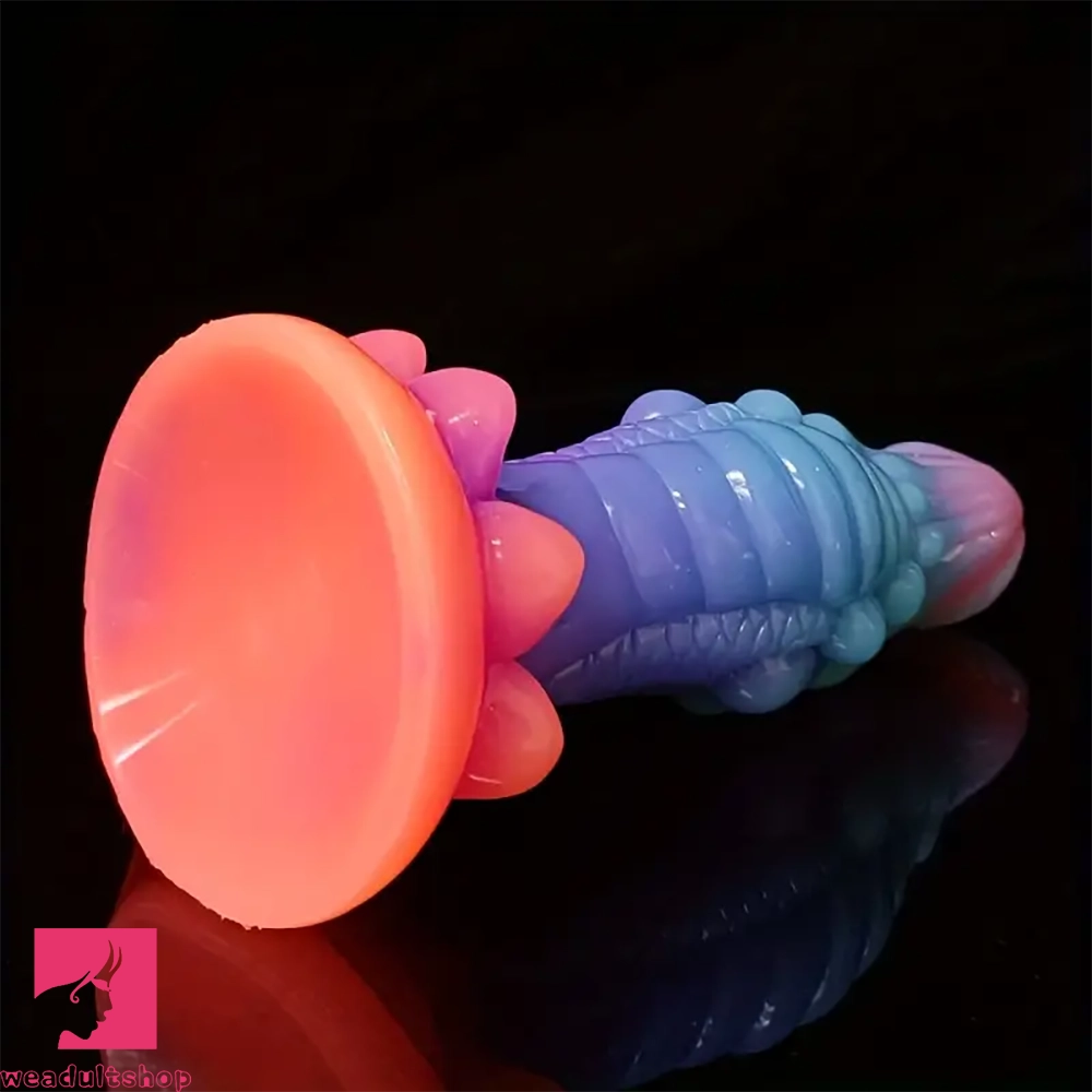 8.66in Glow-in-the-Dark Monster Dragon Big Silicone Dildo Clit Probe Toy