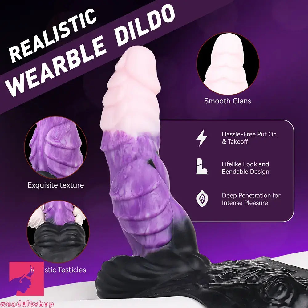 9.37in Silicone Strap-on Wearable Dildo Panty Hollow Monster Alien Dildo