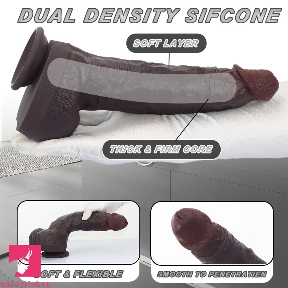 11.41in Real Feeling Dual Density Silicone Big Dildo Anal Adults Sex Toy
