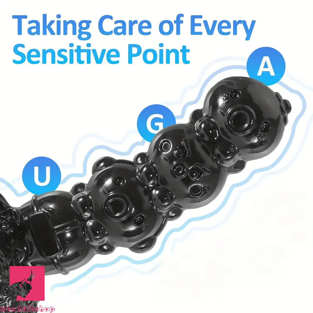 7.08in 9.45in 11.81in PVC Octopus Balls Anal Black Special-shaped Big Dildo