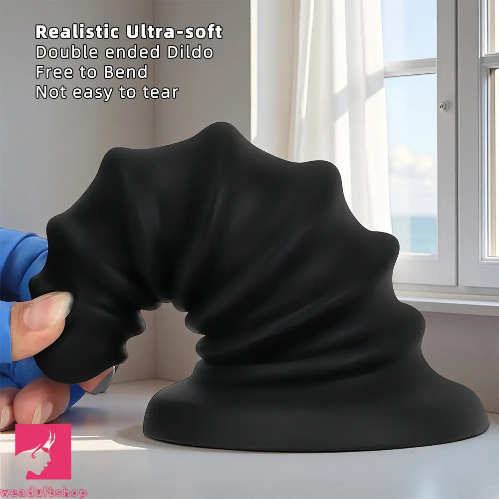 4.92in 5.7in 6.69in 7.48in Black Silicone Screws Anal Dilator Cock Dildo