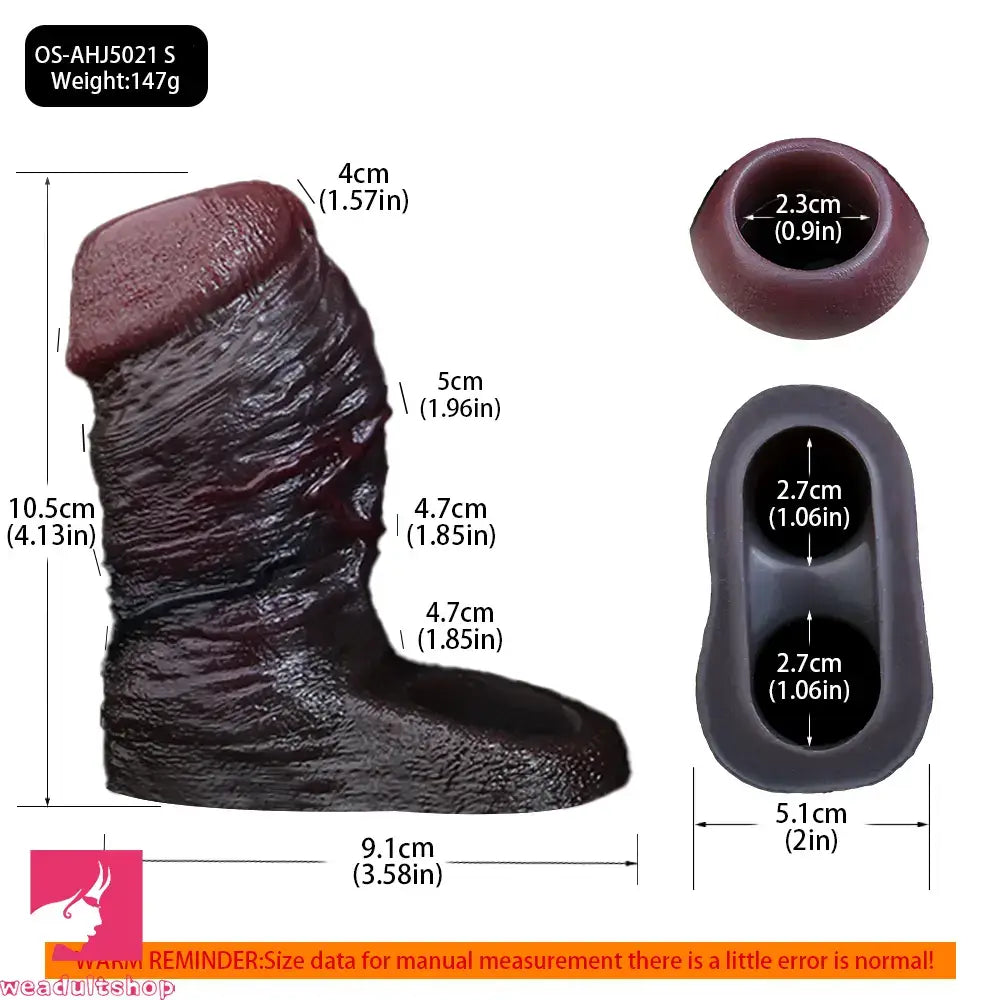 4.13in 4.64in 6.1in 6.69in Hollow Silicone Soft Cock Sleeve Masturbation