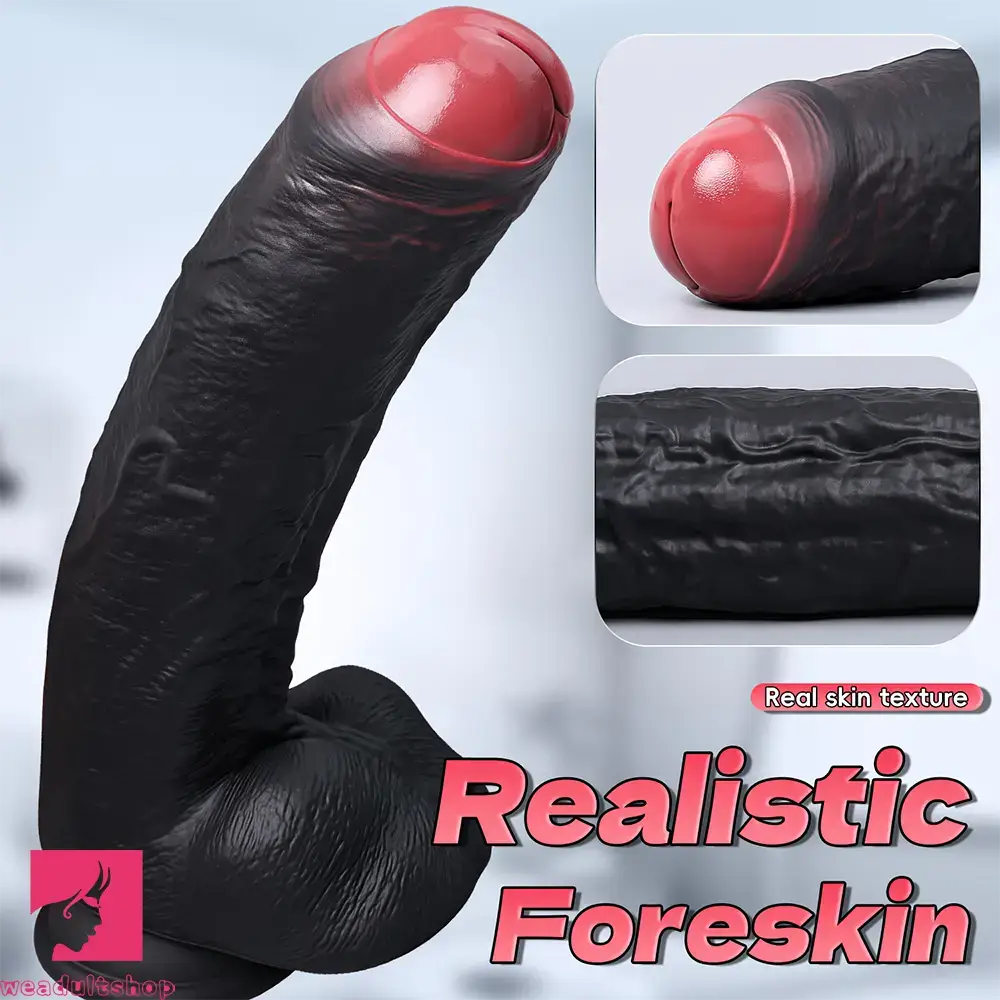 8.35in 10.43in 12.2in Uncut Large Silicone Realistic Skin Dildo Real Orgasm