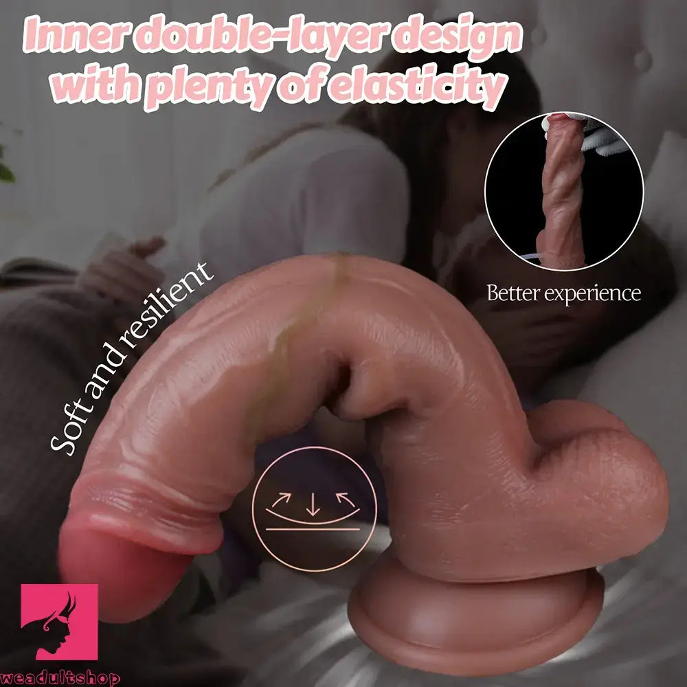 8.26in Strap on Ejaculating Dildo With Sliding Skin Sexual Wellness Toy