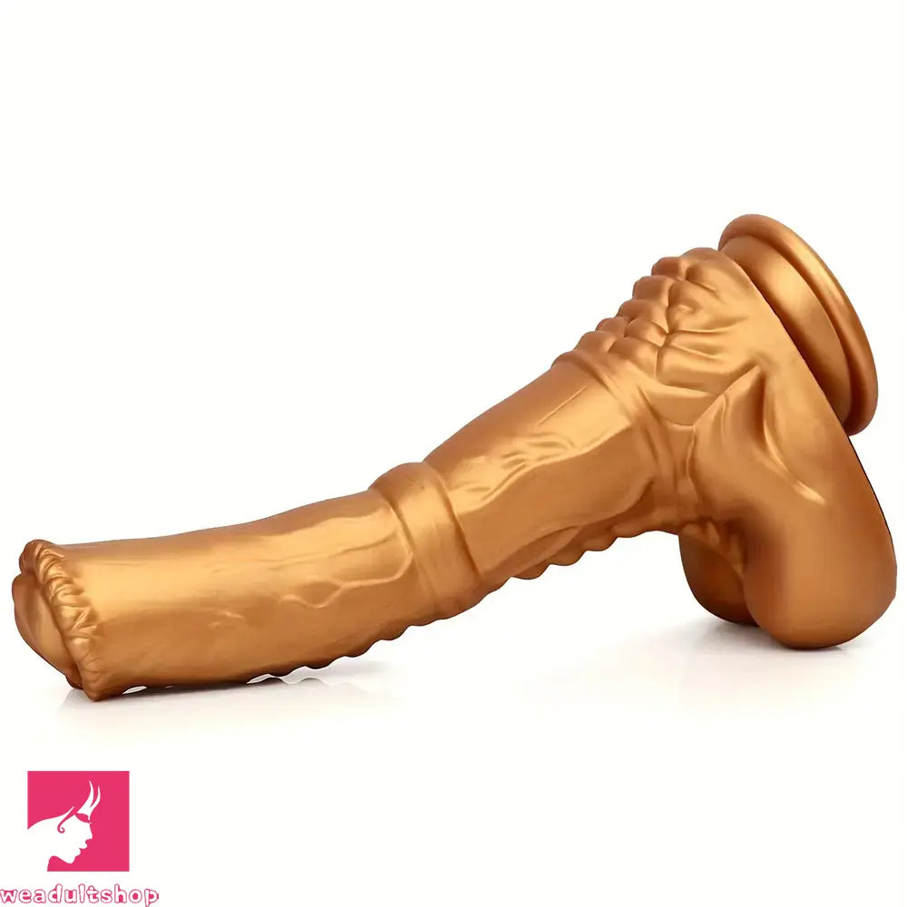 8.66in Golden Silicone Huge Horse Cock Dildo For Vaginal Prostate Sex