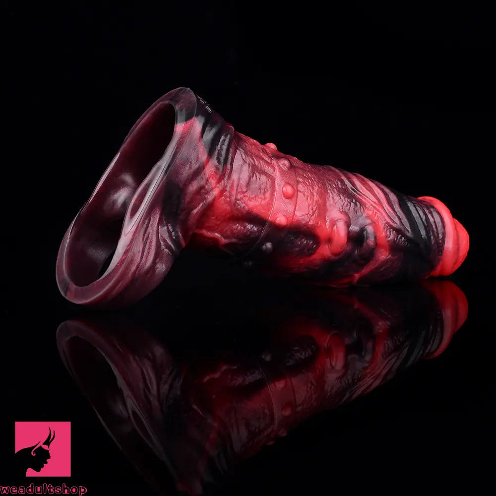 5.98in 7.09in Silicone Cock Sleeve Spiked Hollow Vibrating Odd Cock Dildo