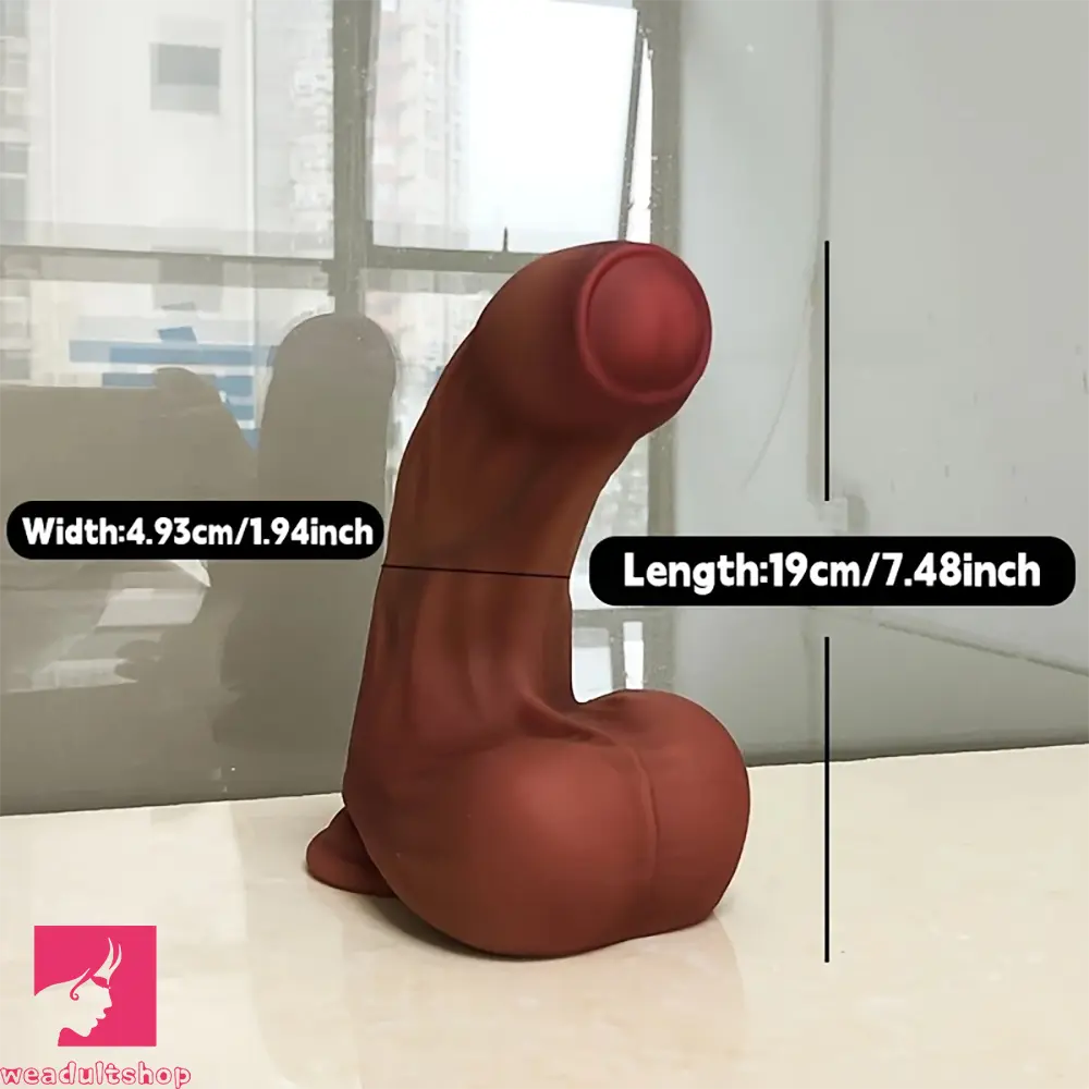6.1in 7.48in 8.86in Liquid Silicone Soft Lifelike Foreskin Uncut Real Dildo