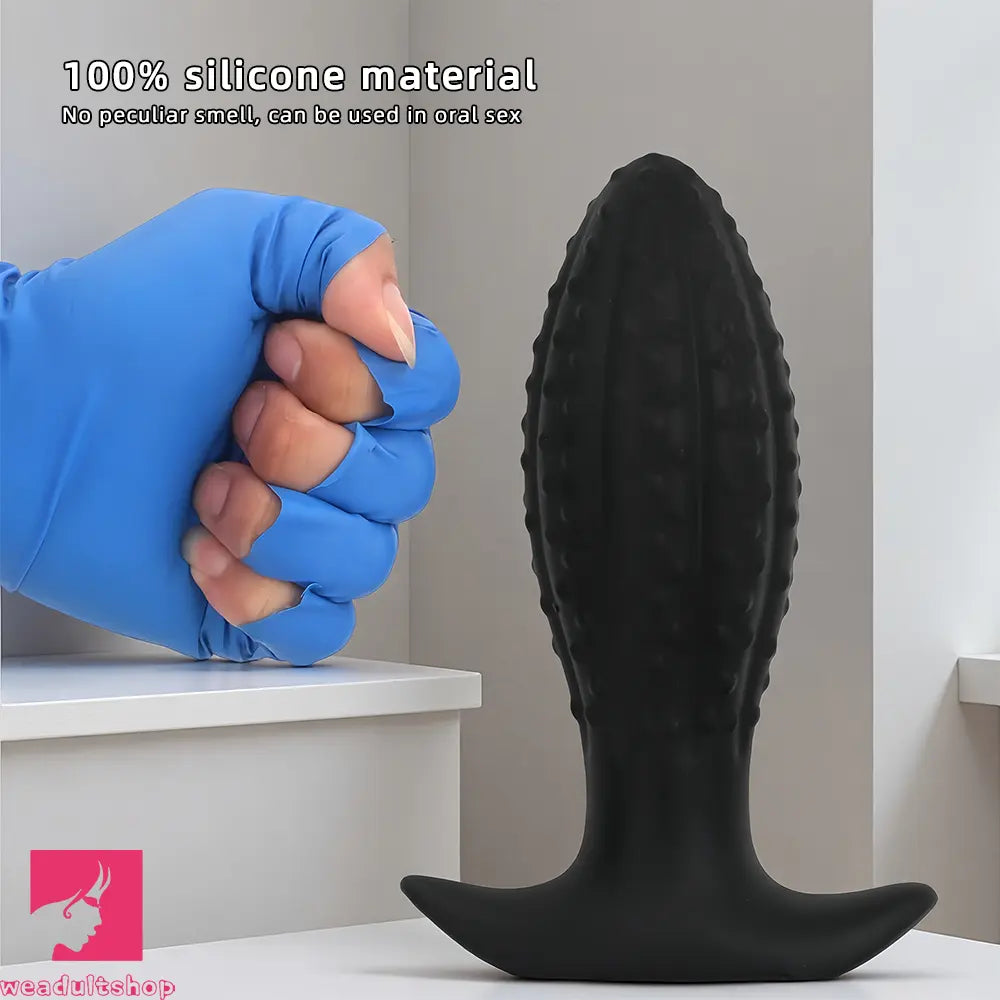 4.52in 5.7in 7.08in Black Bodysafe Ultra-silicone Small Anal Plug Cock Dildo