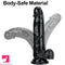7.87in Black Skin Feeling Dildo Woman Man Suction Cup Anus Expander