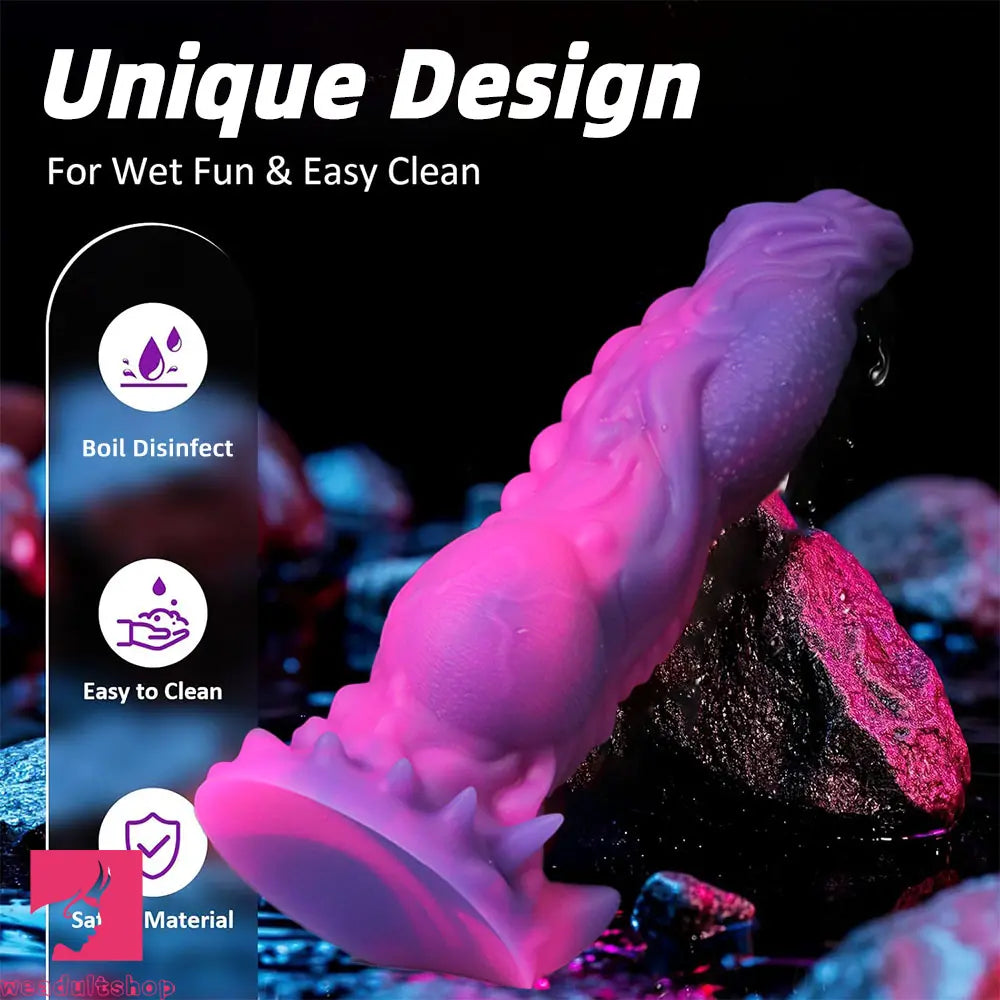 9in Soft Monster Silicone Big Spiked Odd Clit Dildo Prostate Massager