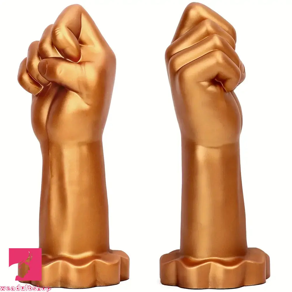 9.44in Golden Silicone Huge Thick Fist Hand Dildo For Gay Comfortable Player