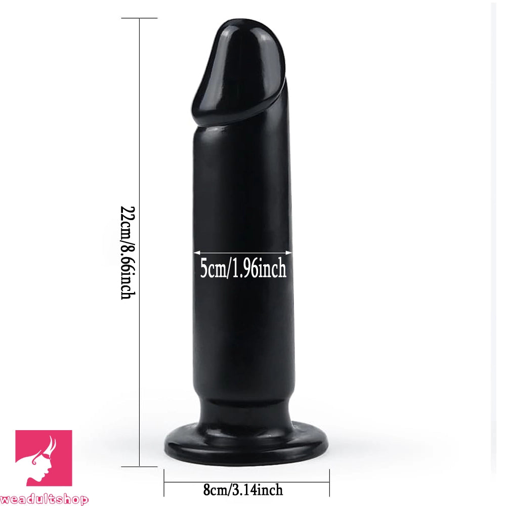 8.66in Big Black PVC Dildo Penis Big Suction Cup Adult Clitoral Stimulator