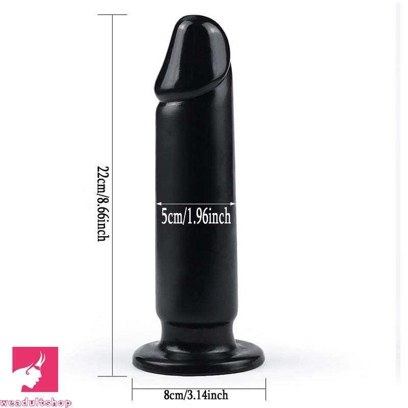 8.66in Big Black PVC Dildo Penis Big Suction Cup Adult Clitoral Stimulator