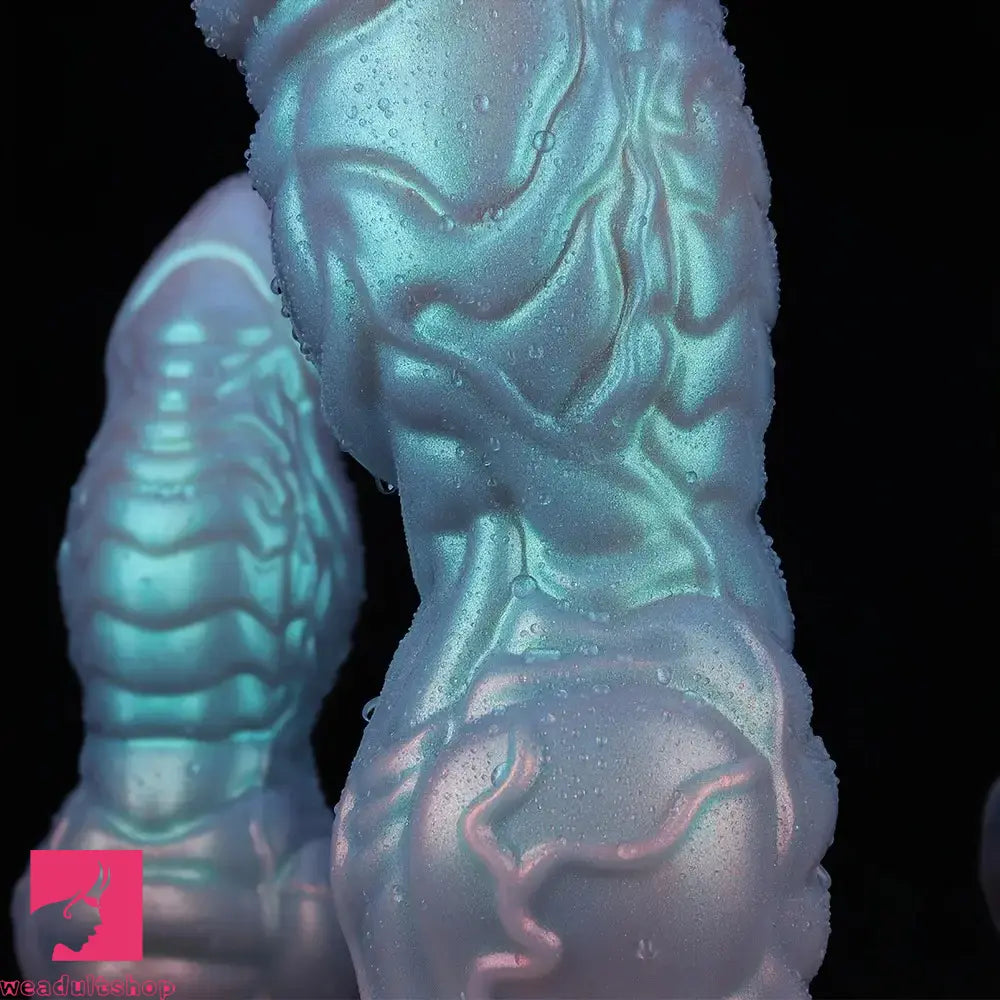 7.63in 8.89in 10.55in Flexible Silicone Realistic Textured Monster Odd Dildo