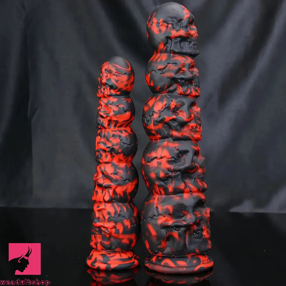 9.05in 11.41in Silicone Soft Monster Skull Big Thick Creature Dildo For Anus