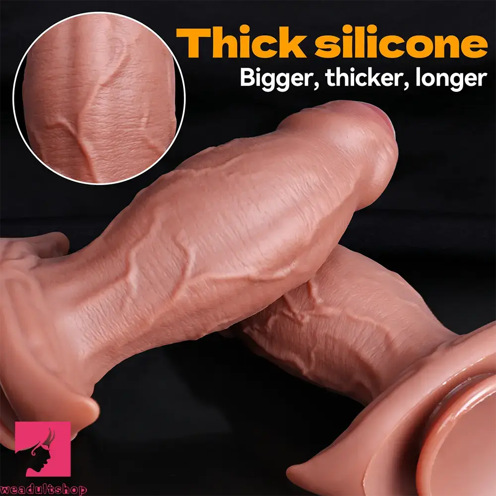 7.48in 8.66in 9.84in Uncut Foreskin Thick Real Dildo Vagina & Anal Cock Toy