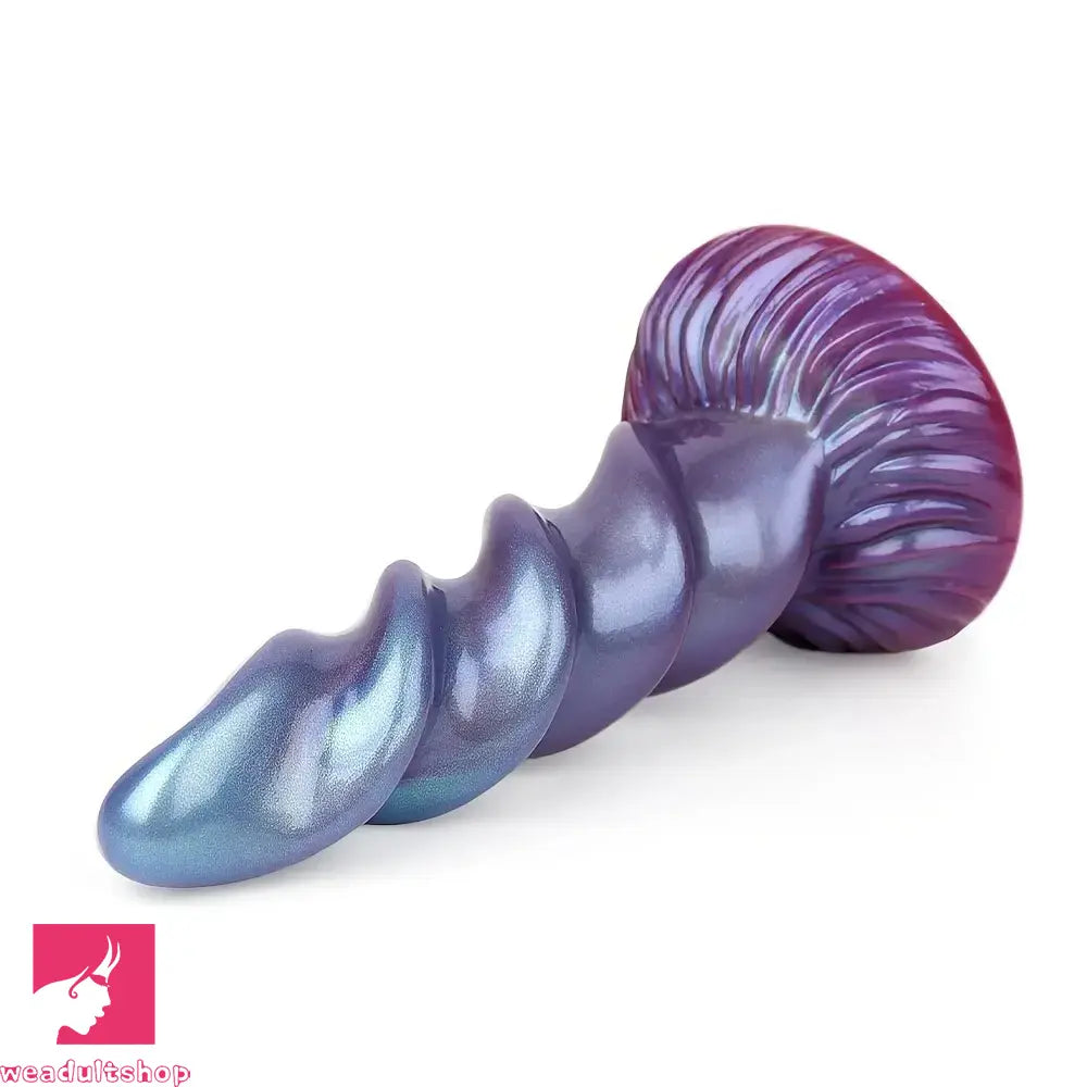 8.26in Fantasy Silicone Dildo Soft Head Spiral Grain For Clitoral Vaginal Cock