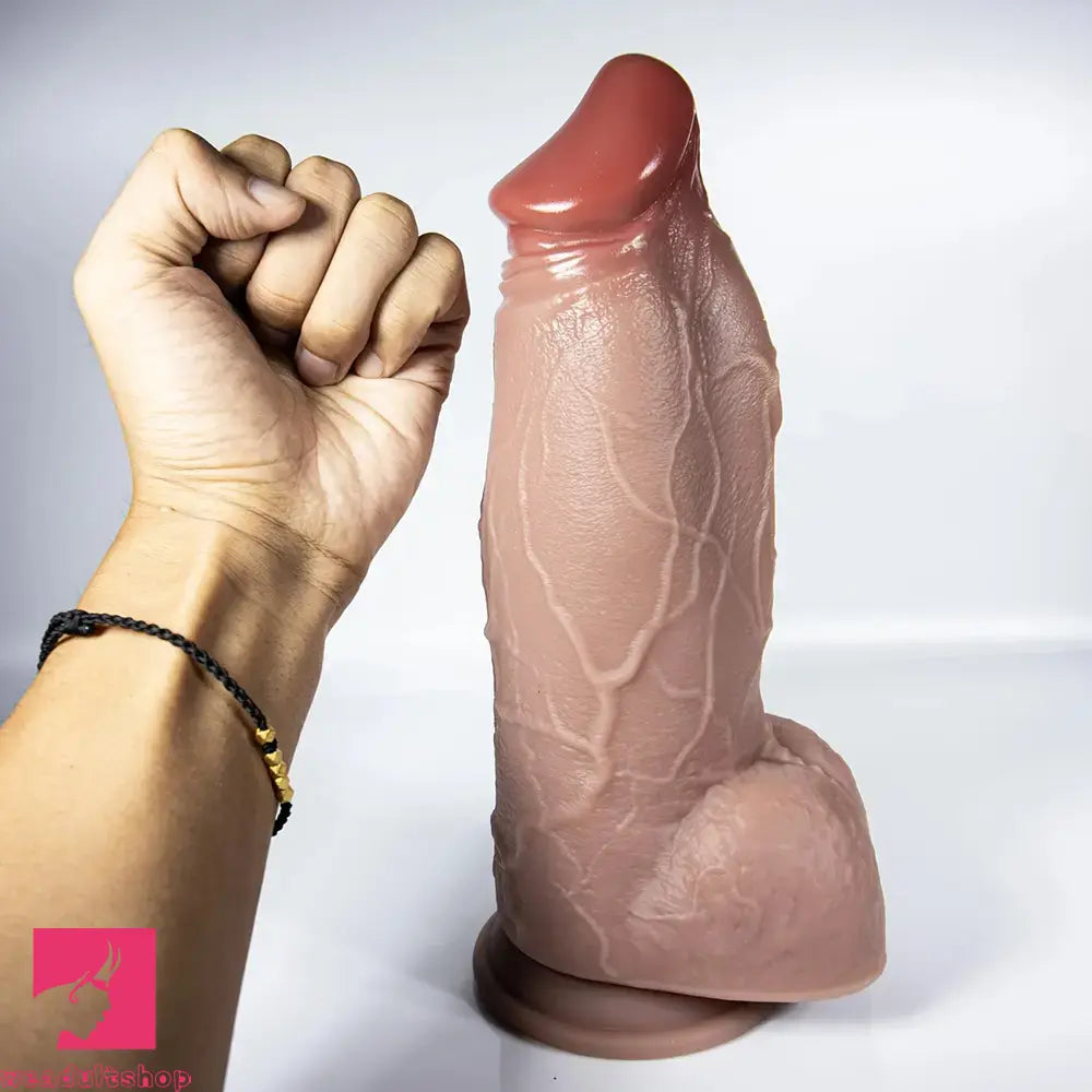 9.5in 11in Realistic Feels Like Light Beige Thick Dildo Soft Silicone Dildo
