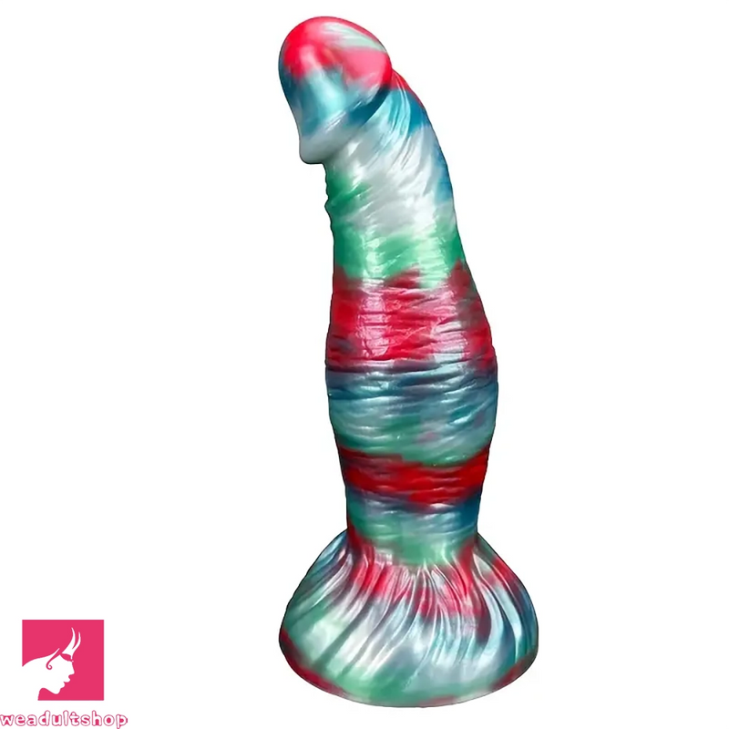 8.07in Egg-free Fat Silicone Monster Soft Cock Dildo Suction Cup Base