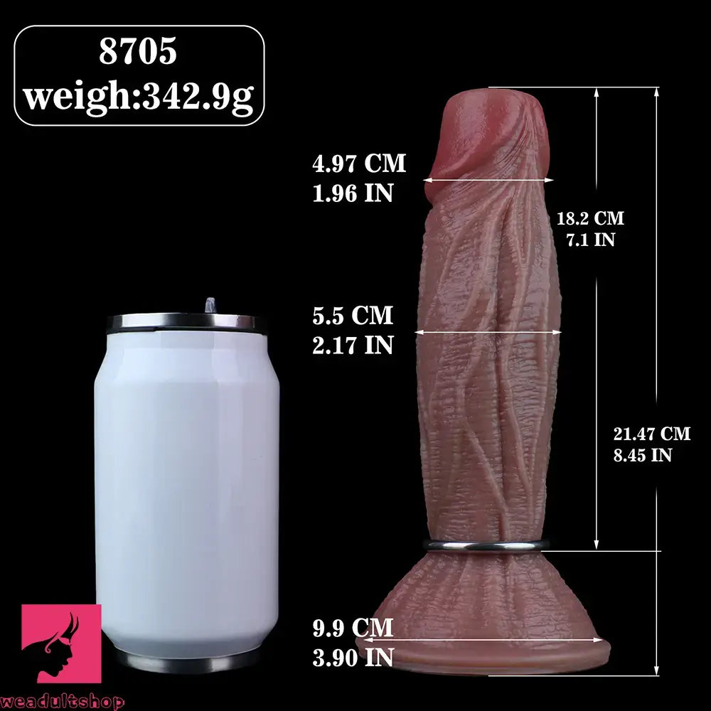 8.45in Ovipositor Platinum Silicone Dildo Soft Realistic Silicone Anal Trainer