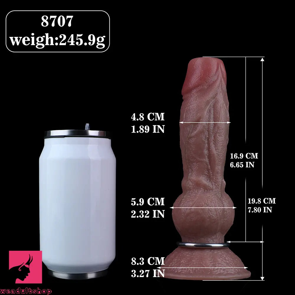 7.8in Ovipositor Platinum Silicone Dildo Realistic Passionate Love Sex Toy