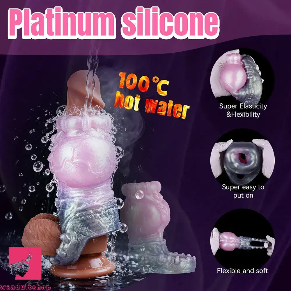 4.17in 4.84in 5.62in Monster Knot Cock Sleeve Dildo Hollow Male Penis