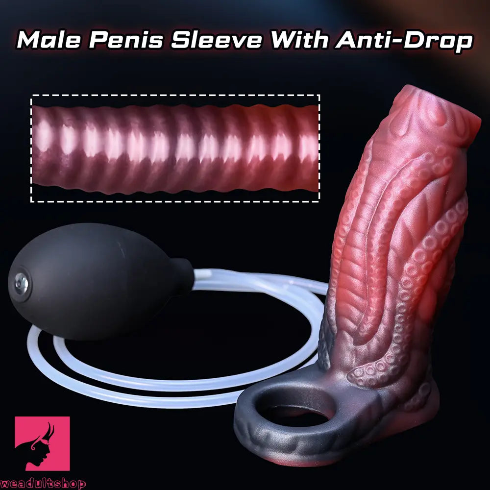 4.13in Squirting Tentacle Monster Dildo Sleeve Penis Ring For Couples Love
