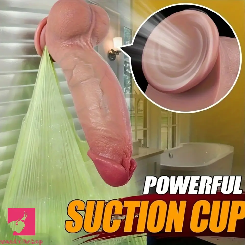 8.3in Soft Thick Dildo Real Skin Dual Density Silicone G-Spot Pleasure