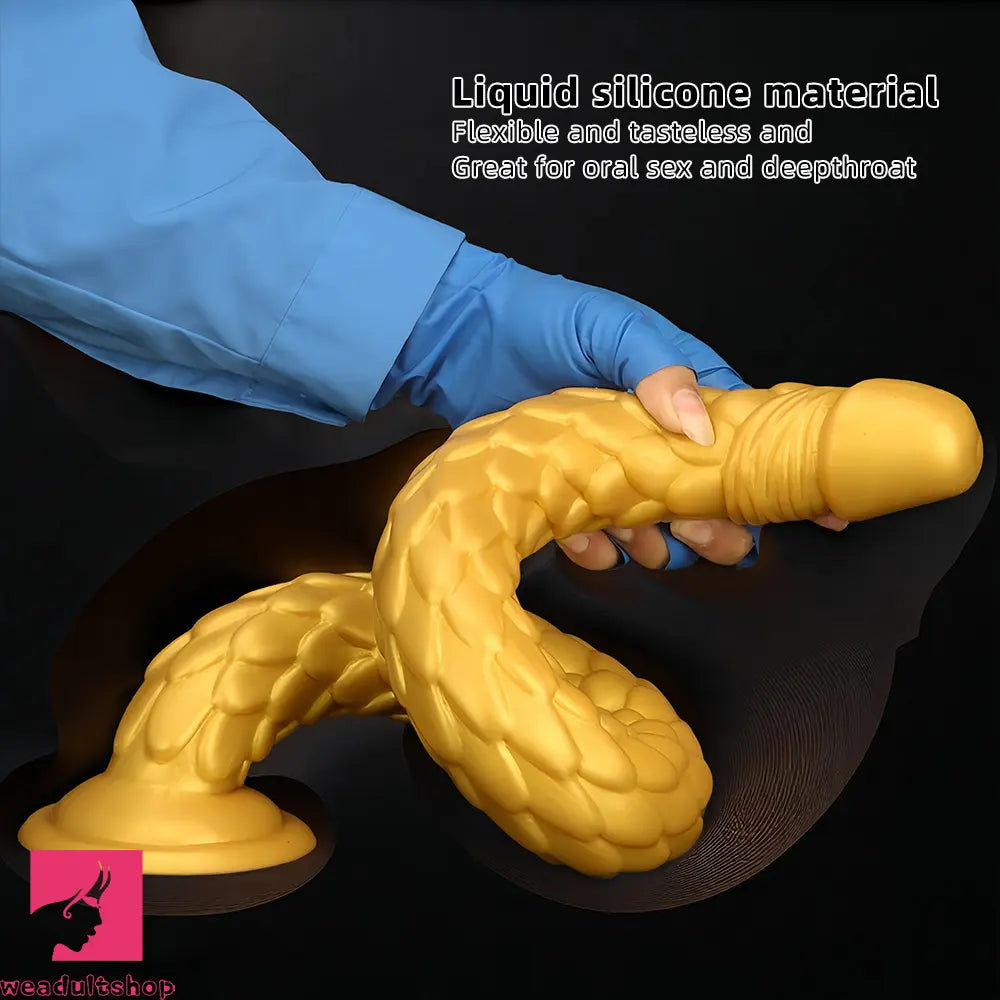 24.4in Gold Silicone Extra-long Scales Huge Dildo For Women Men Cock