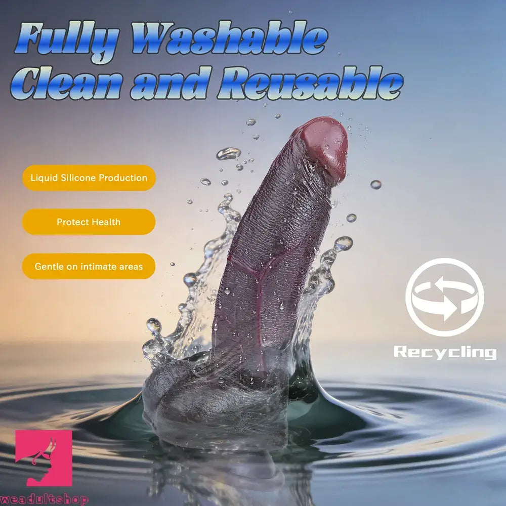 7.2in Dual Density Silicone Soft Real Dildo Ideal For Couples Male Female