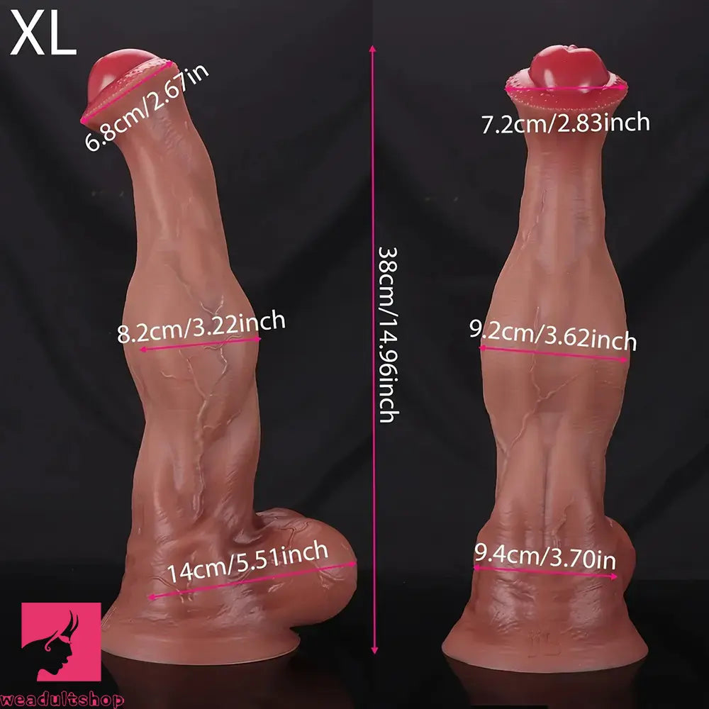 9.05in 10.62in 12.59in 14.96in Horse Knot Cock Dildo Big Silicone Soft Dildo