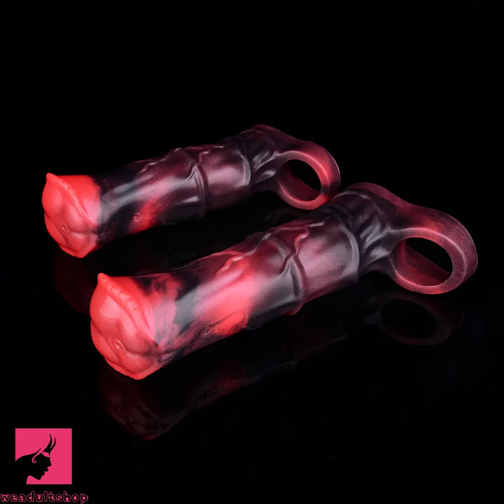 5.58in 7.17in Silicone Horse Dildo Sleeve Vibrating Hollow Waterproof Dildo
