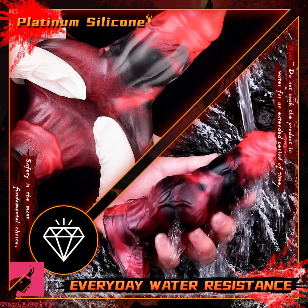 7.17in Silicone Animal Sleeve Knot Vibrating Hollow Dildo With Cock Ring