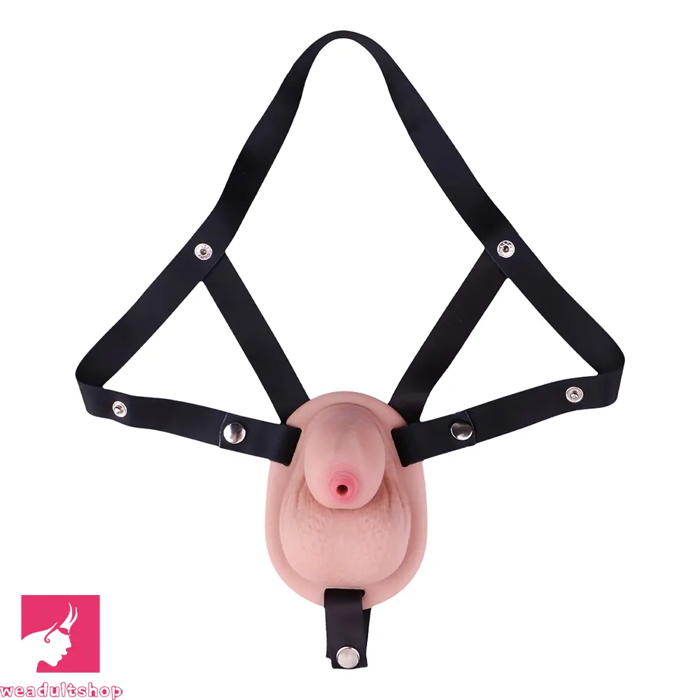 2.36in Silicone Soft Mini Cock Cage Strap on Chastity Dildo With Lock