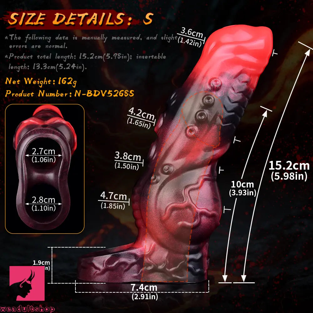 5.98in 7.09in Silicone Tentacle Cock Sleeve Knot Vibrating Hollow Dildo