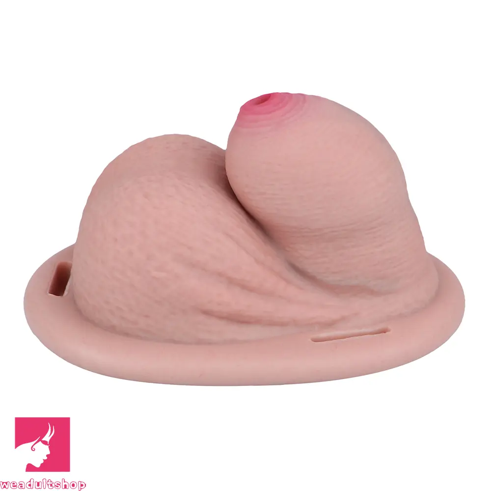 2.36in Silicone Soft Mini Cock Cage Strap on Chastity Dildo With Lock