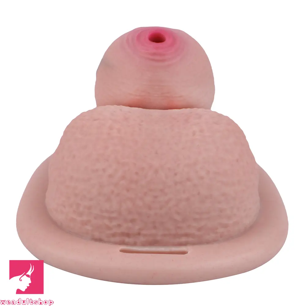 2.36in Silicone Soft Mini Cock Cage Strap on Chastity Dildo With Lock