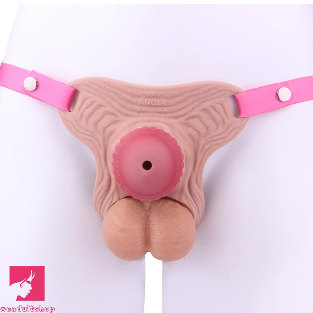 5.7in Silicone Horse Penis Male Cage Strap on Chastity Dildo With Lock