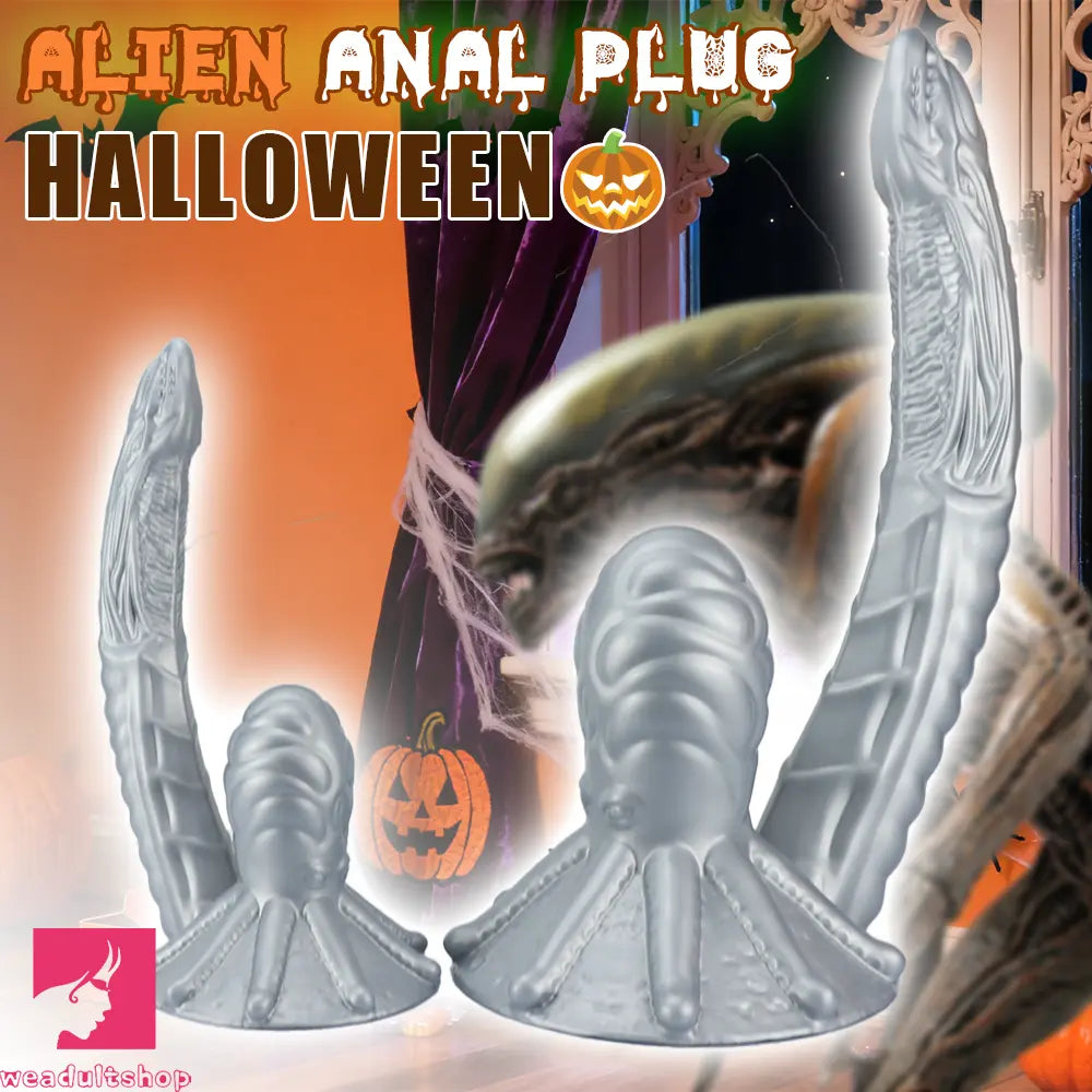 11.81in 17.7in Dual Ended Alien Anal Plug Soft Fantasy Dildo Anal Massage Dilator