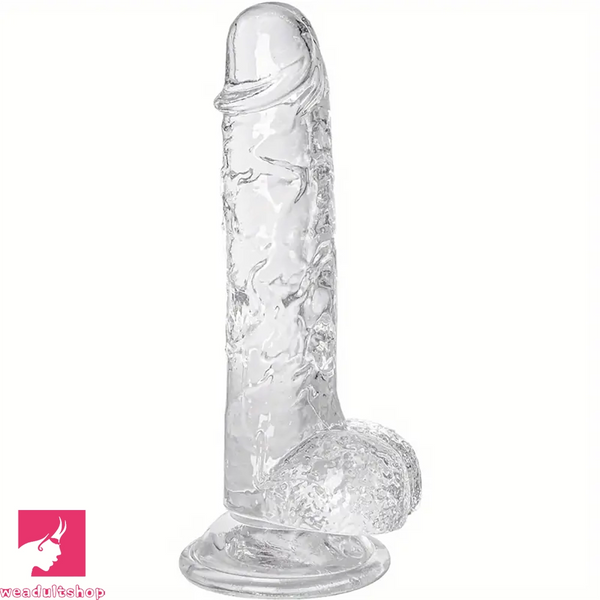 7.09in Clear Dildo With Suction Cup For Hands-free Play Adult Love Toy