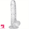 7.09in Clear Dildo With Suction Cup For Hands-free Play Adult Love Toy
