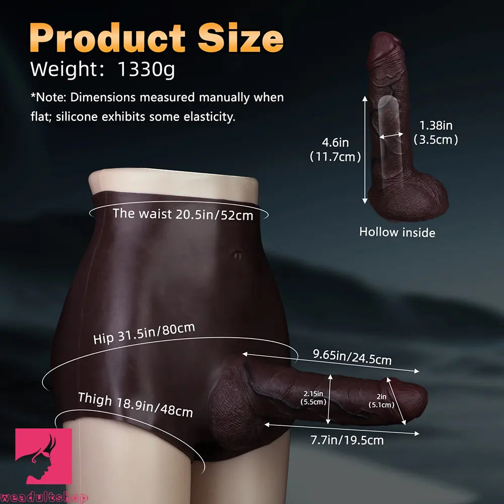 9.65in Ergonomic Design Hollow Strap on Dildo Panty For Entertainment