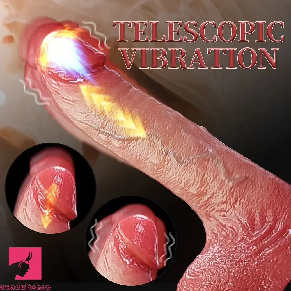 8.46in Automatic Heating Thrusting Vibrating Silicone Real Skin Female Dildo